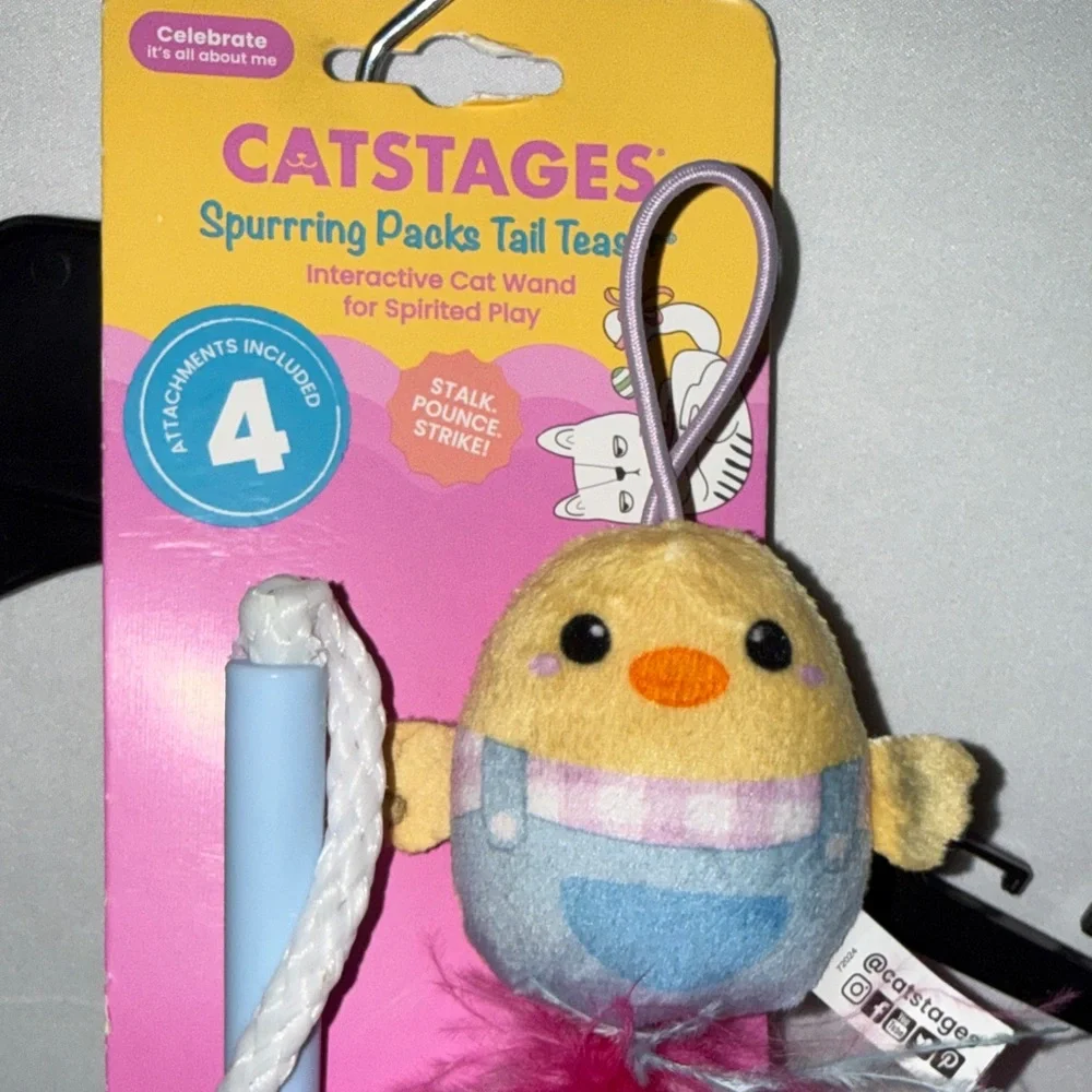 Catstages Spurrring Packs Tail Teaser Easter Wand Cat Toy
